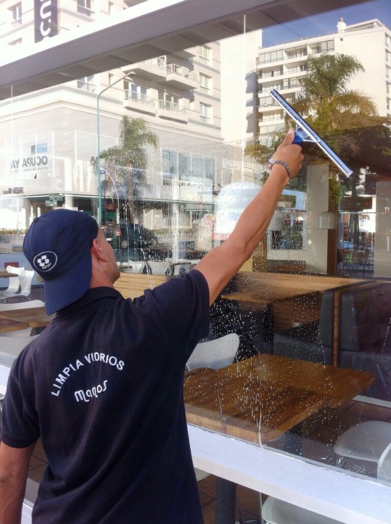 limpieza de vidrios de comercios